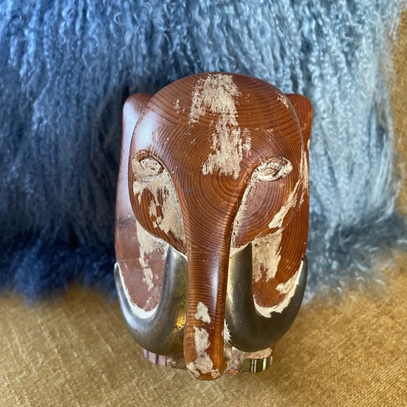 Vintage Boho Carved Wood and Brass
Elephant  beautiful unique piece (best offer) - Picture 2 of 11